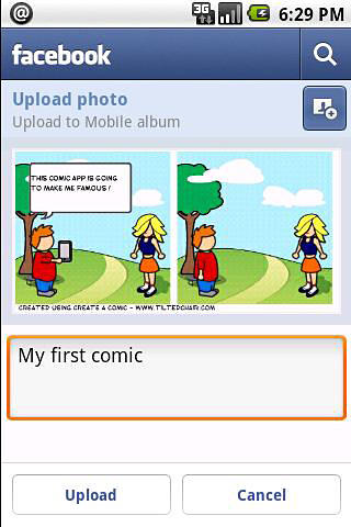 Les captures d'écran du programme Comic and meme creator pour le portable ou la tablette Android.