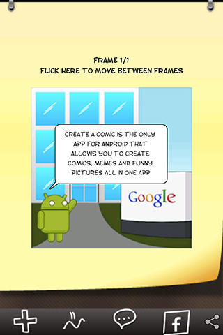 Les captures d'écran du programme Comic and meme creator pour le portable ou la tablette Android.