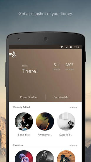 Скріншот програми Pure music widget на Андроїд телефон або планшет.