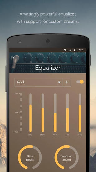 Screenshots of Pure music widget program for Android phone or tablet.