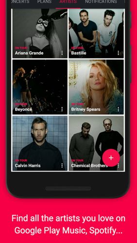 Baixar grátis Songkick concerts para Android. Programas para celulares e tablets.