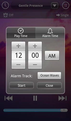 アンドロイドの携帯電話やタブレット用のプログラムSound sleep: Deluxe のスクリーンショット。