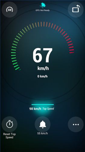 Les captures d'écran du programme Speedometer pour le portable ou la tablette Android.