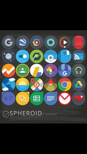 Les captures d'écran du programme Spheroid icon pour le portable ou la tablette Android.