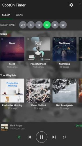 Безкоштовно скачати SpotOn - Sleep & wake timer for Spotify на Андроїд. Програми на телефони та планшети.