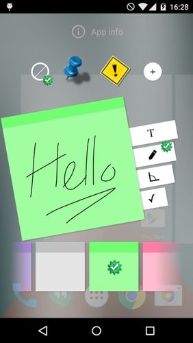 Screenshots des Programms Sticky notes für Android-Smartphones oder Tablets.