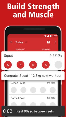 Descargar gratis StrongLifts 5x5: Workout gym log & Personal trainer para Android. Programas para teléfonos y tabletas.