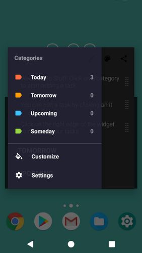 Screenshots of Stuff - Todo widget program for Android phone or tablet.