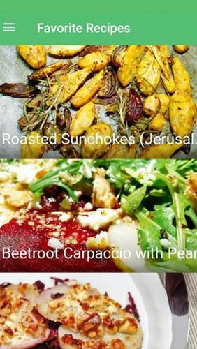 Les captures d'écran du programme SuperFood - Healthy Recipes pour le portable ou la tablette Android.