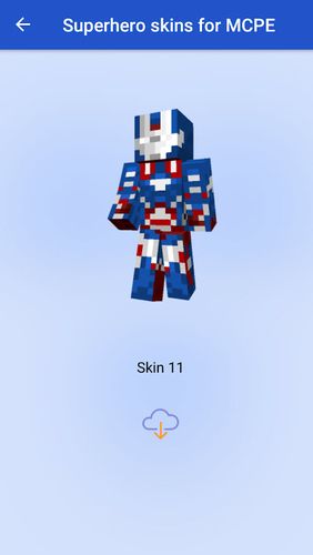 Les captures d'écran du programme Superhero skins for MCPE pour le portable ou la tablette Android.