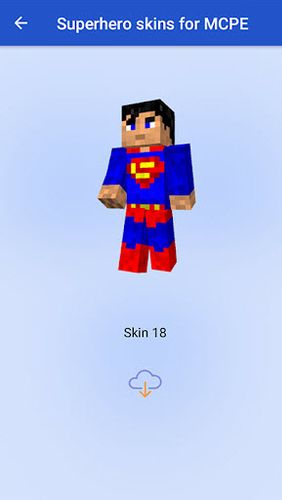 Скріншот додатки Superhero skins for MCPE для Андроїд. Робочий процес.