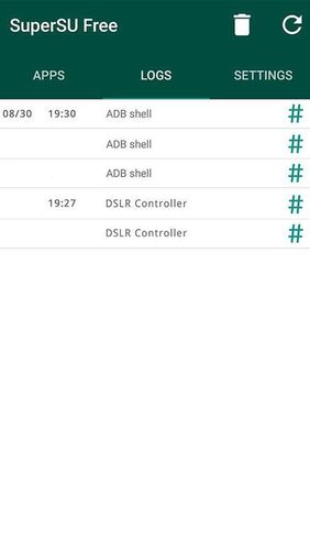 Скріншот додатки SuperSU для Андроїд. Робочий процес.