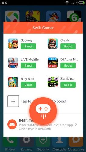 Les captures d'écran du programme Swift gamer – Game boost, speed pour le portable ou la tablette Android.
