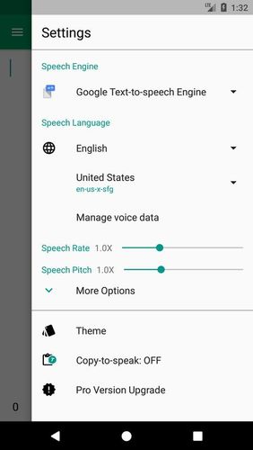 Скріншот програми T2S: Text to voice - Read aloud на Андроїд телефон або планшет.