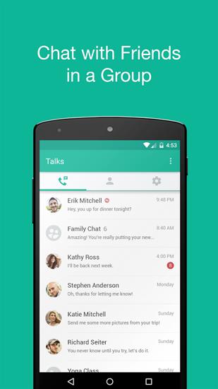 Screenshots des Programms Talkray für Android-Smartphones oder Tablets.