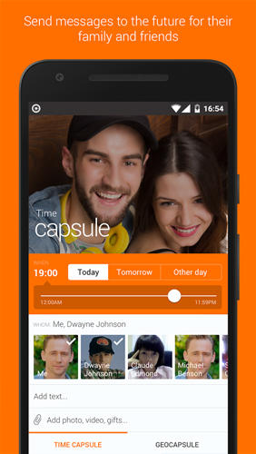 アンドロイド用のアプリTelecapsule: Time Capsule 。タブレットや携帯電話用のプログラムを無料でダウンロード。
