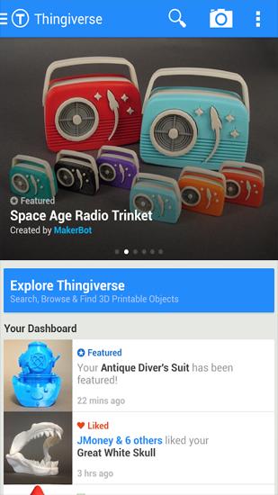 Безкоштовно скачати Thingiverse на Андроїд. Програми на телефони та планшети.