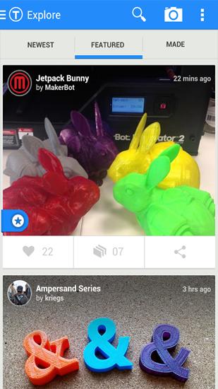 Aplicativo Thingiverse para Android, baixar grátis programas para celulares e tablets.