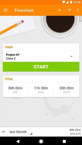 Télécharger gratuitement Timesheet - Time Tracker pour Android. Programmes sur les portables et les tablettes.