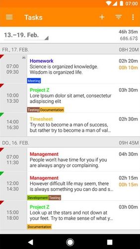 Application Timesheet - Time Tracker pour Android, télécharger gratuitement des programmes pour les tablettes et les portables.