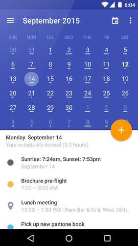 Télécharger gratuitement Today calendar pour Android. Programmes sur les portables et les tablettes.