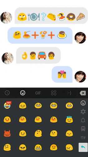 Les captures d'écran du programme TouchPal keyboard - Cute emoji, theme, sticker and GIFs pour le portable ou la tablette Android.