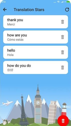 Screenshots of Translate all - Speech text translator program for Android phone or tablet.