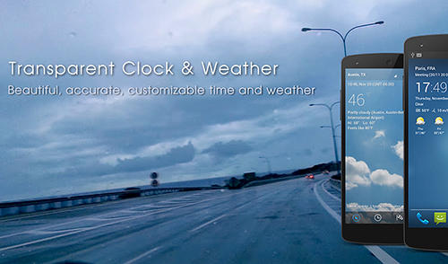 Download Transparent clock and weather for Android phones and tablets.