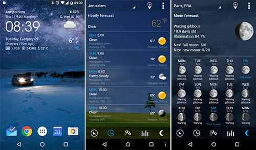 Aplicativo Transparent clock and weather para Android, baixar grátis programas para celulares e tablets.