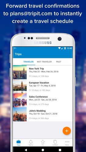 Laden Sie kostenlos TripIt: Travel organizer für Android Herunter. Programme für Smartphones und Tablets.