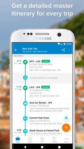 Aplicación TripIt: Travel organizer para Android, descargar gratis programas para tabletas y teléfonos.