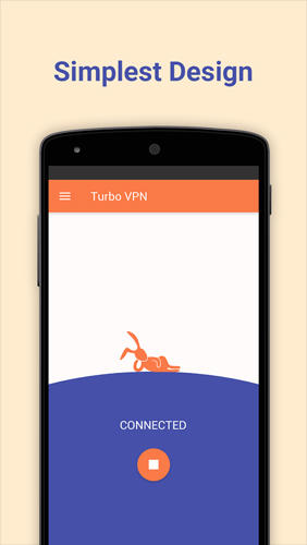 アンドロイドの携帯電話やタブレット用のプログラムTurbo VPN のスクリーンショット。