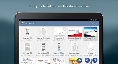 アンドロイド用のアプリTurboScan: Document scanner 。タブレットや携帯電話用のプログラムを無料でダウンロード。