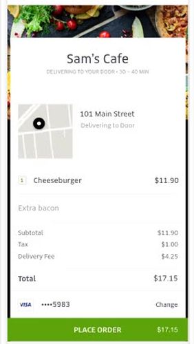 Додаток Uber eats: Local food delivery для Андроїд, скачати безкоштовно програми для планшетів і телефонів.