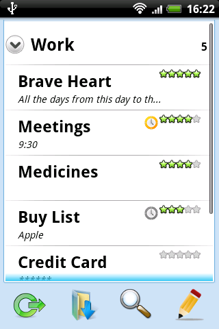 Capturas de pantalla del programa Most it para teléfono o tableta Android.