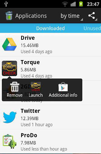 Descargar gratis Unused app remover para Android. Programas para teléfonos y tabletas.