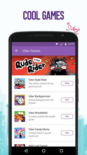 Screenshots of Viber program for Android phone or tablet.