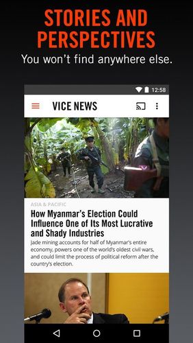 Descargar gratis VICE news para Android. Programas para teléfonos y tabletas.