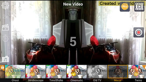 Screenshots of Video FX music video maker program for Android phone or tablet.