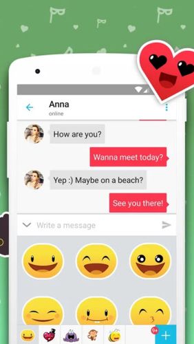 アンドロイドの携帯電話やタブレット用のプログラムWannaMeet – Dating & chat app のスクリーンショット。