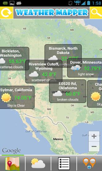 Descargar gratis Weather Mapper para Android. Programas para teléfonos y tabletas.