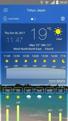 Descargar gratis Weather Forecast by smart-pro para Android. Programas para teléfonos y tabletas.