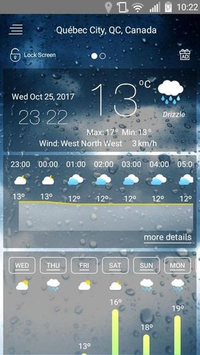 Aplicativo Weather Wiz: Accurate weather forecast & widgets para Android, baixar grátis programas para celulares e tablets.