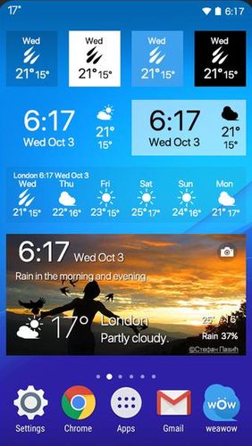 Aplicativo Weawow: Weather & Widget para Android, baixar grátis programas para celulares e tablets.