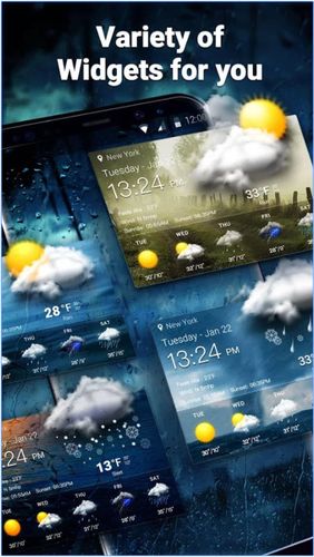 Neon weather forecast widget app for Android, download programs for phones and tablets for free.