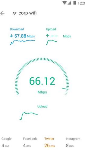 Les captures d'écran du programme WiFiman pour le portable ou la tablette Android.