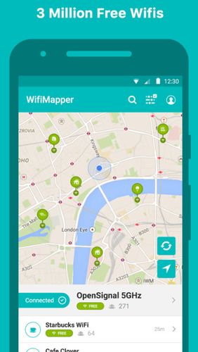 WifiMapper - Free Wifi map を無料でアンドロイドにダウンロード。携帯電話やタブレット用のプログラム。