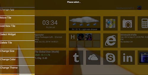 Les captures d'écran du programme Windows 8+ launcher pour le portable ou la tablette Android.