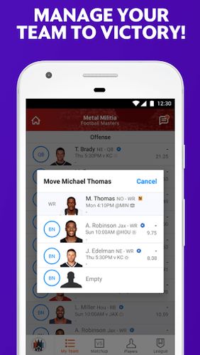 Yahoo fantasy sports app for Android, download programs for phones and tablets for free.