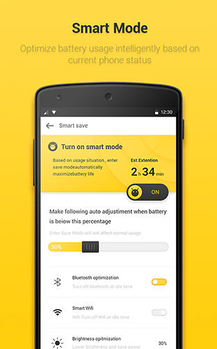 Télécharger gratuitement Yellow battery pour Android. Programmes sur les portables et les tablettes.